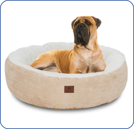 Mason Fabric Round Plush Pet Bed