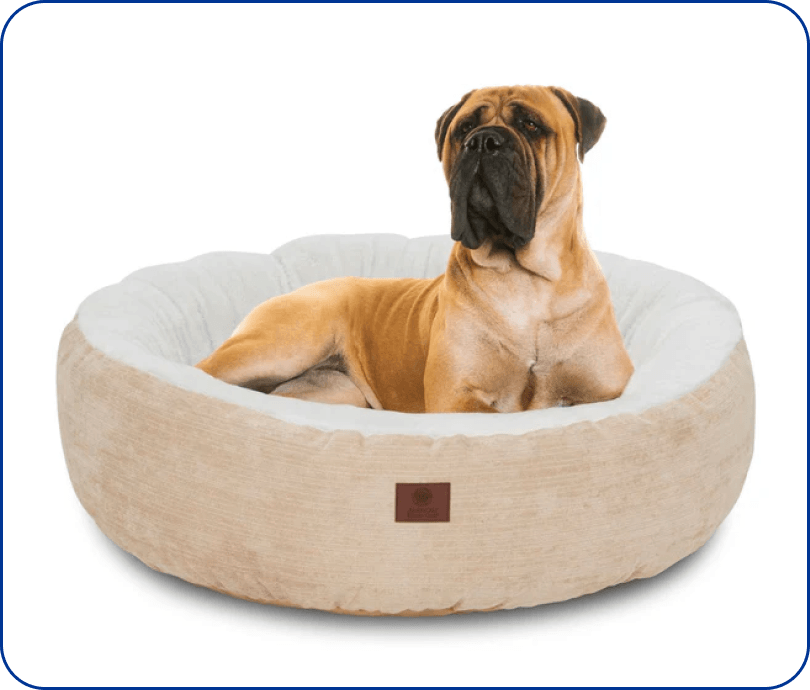 Mason Fabric Round Plush Pet Bed