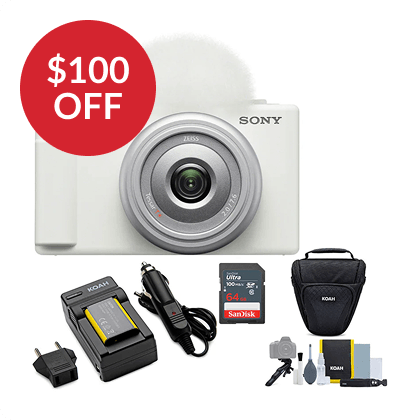 Sony ZV-1F Vlog Camera with Vlogger Kit, Microphone, Camera Case, and Accessory
