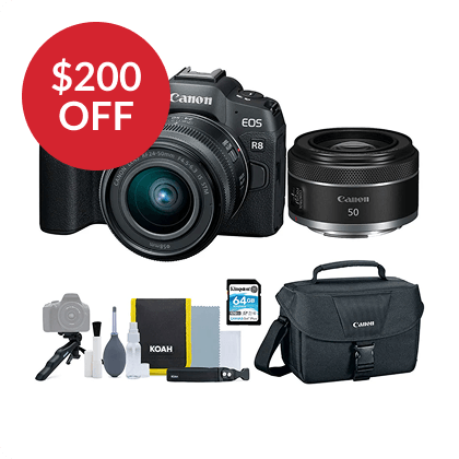 Canon EOS R8 Mirrorless Camera with Lens Bundle