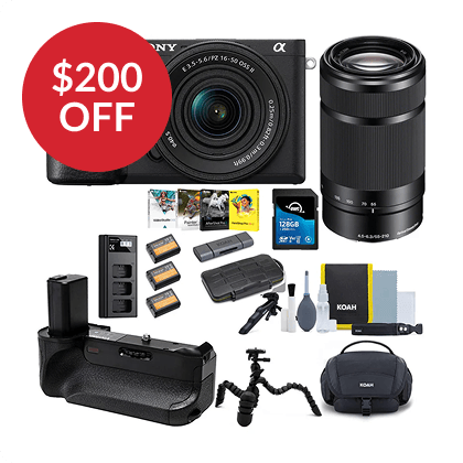 Sony a6400 Mirrorless Digital Camera Bundle with Lenses