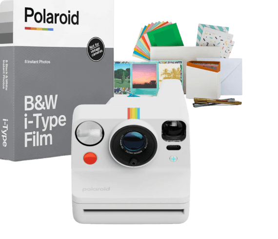 Polaroid Now Generation 3 Coral Analog Instant Camera with Color Film Bundle