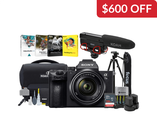 Sony Alpha a7III Camera, Lens, + Accessory Bundle