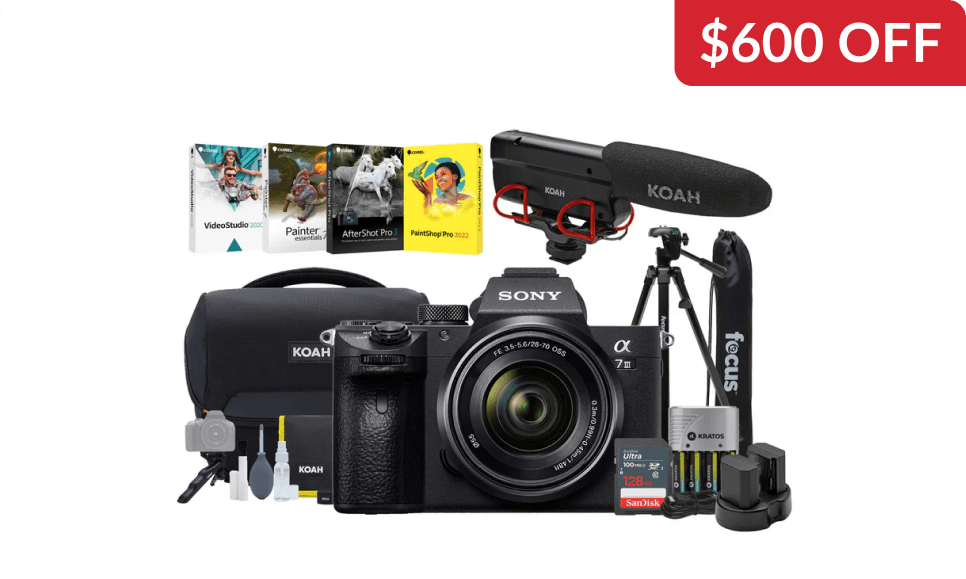 Sony Alpha a7III Camera, Lens, + Accessory Bundle