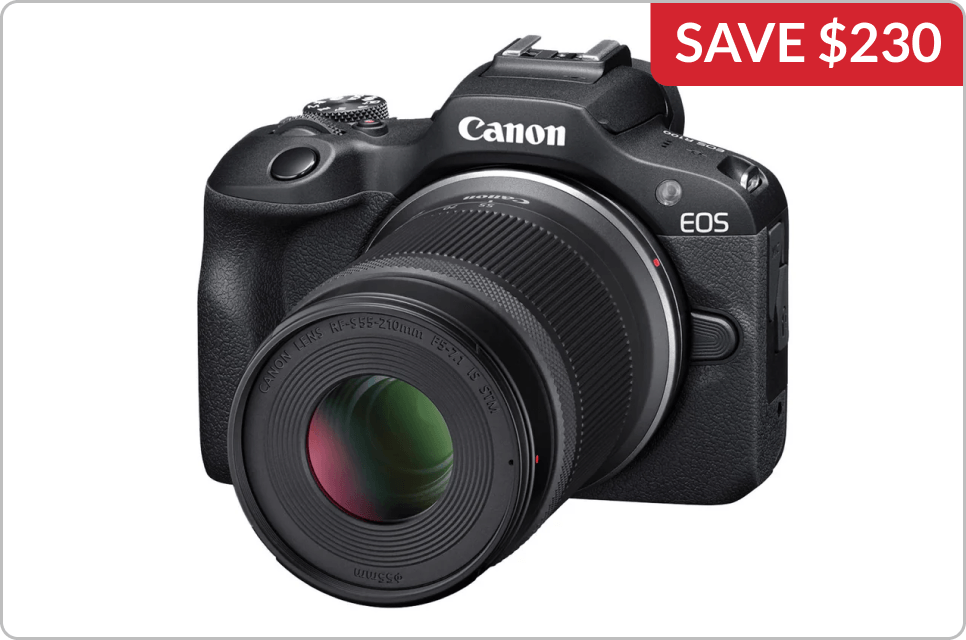 Canon EOS R100 Mirrorless Camera with 18-45mm and 55-210mm Lenses