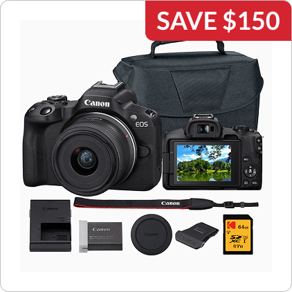 Canon EOS R50 Mirrorless Camera with 18-45mm Lens Bundle