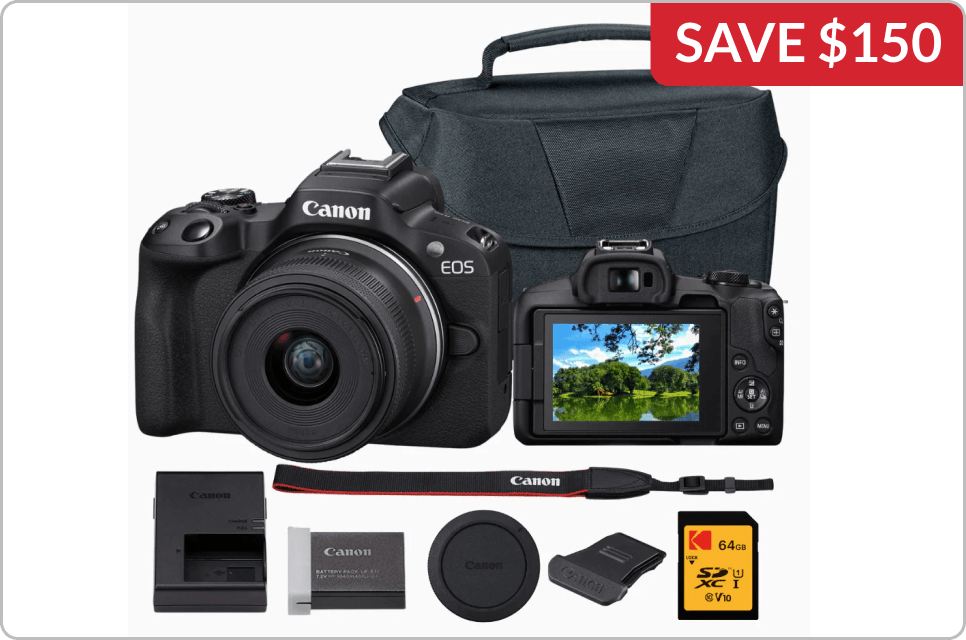 Canon EOS R50 Mirrorless Camera with 18-45mm Lens Bundle